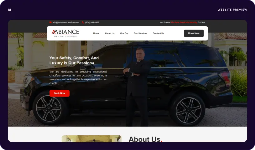 Ambiance Personal Chauffeur Website