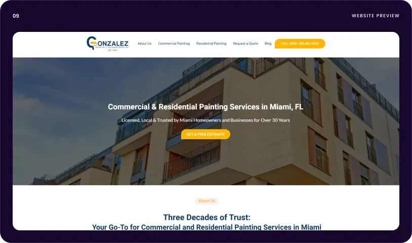 Gonzalez Painting and Waterproofing Inc. Website