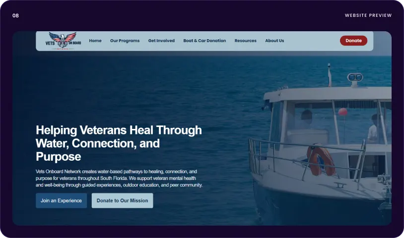 Vets On Board Network Website